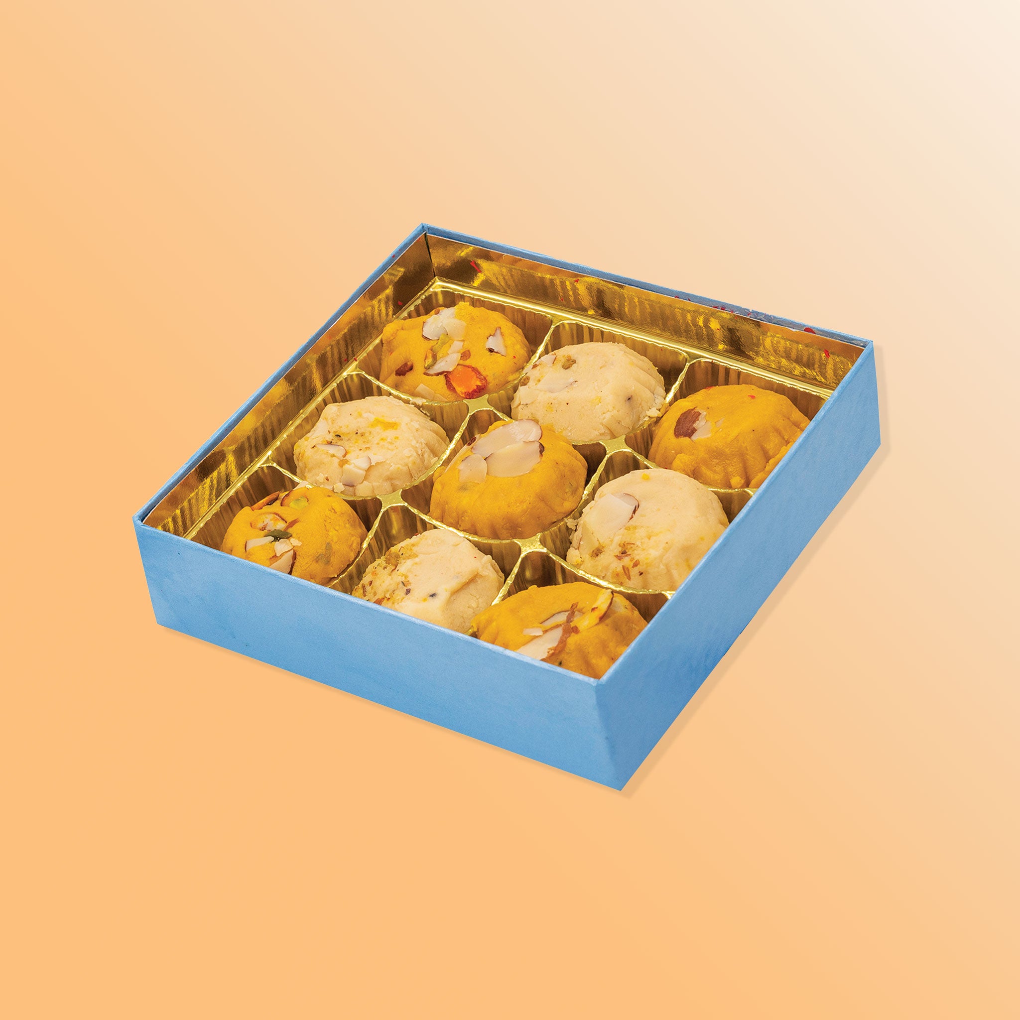 Blue Kundan Penda 9pc