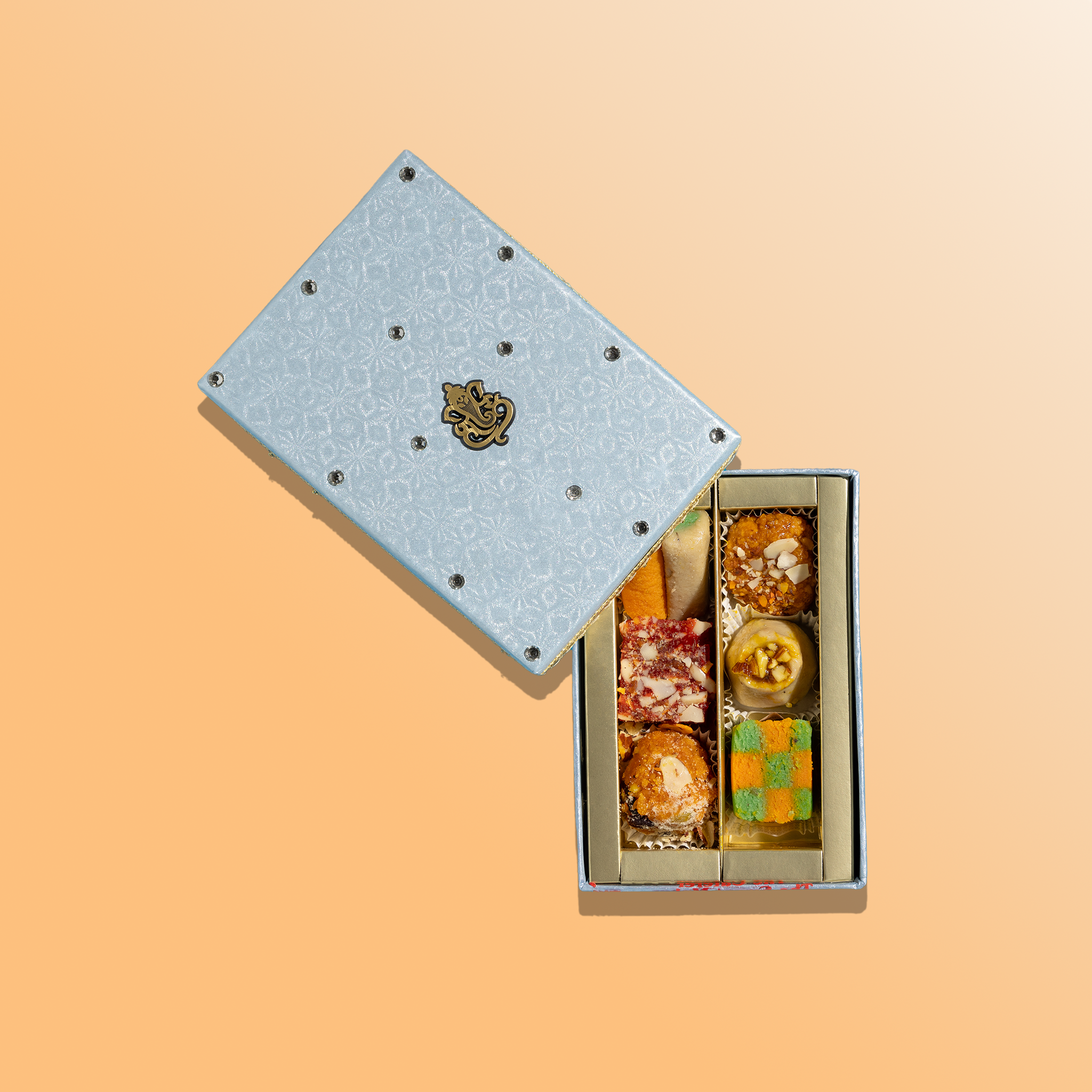Blue Kundan Ganesha 6pc - Sweets