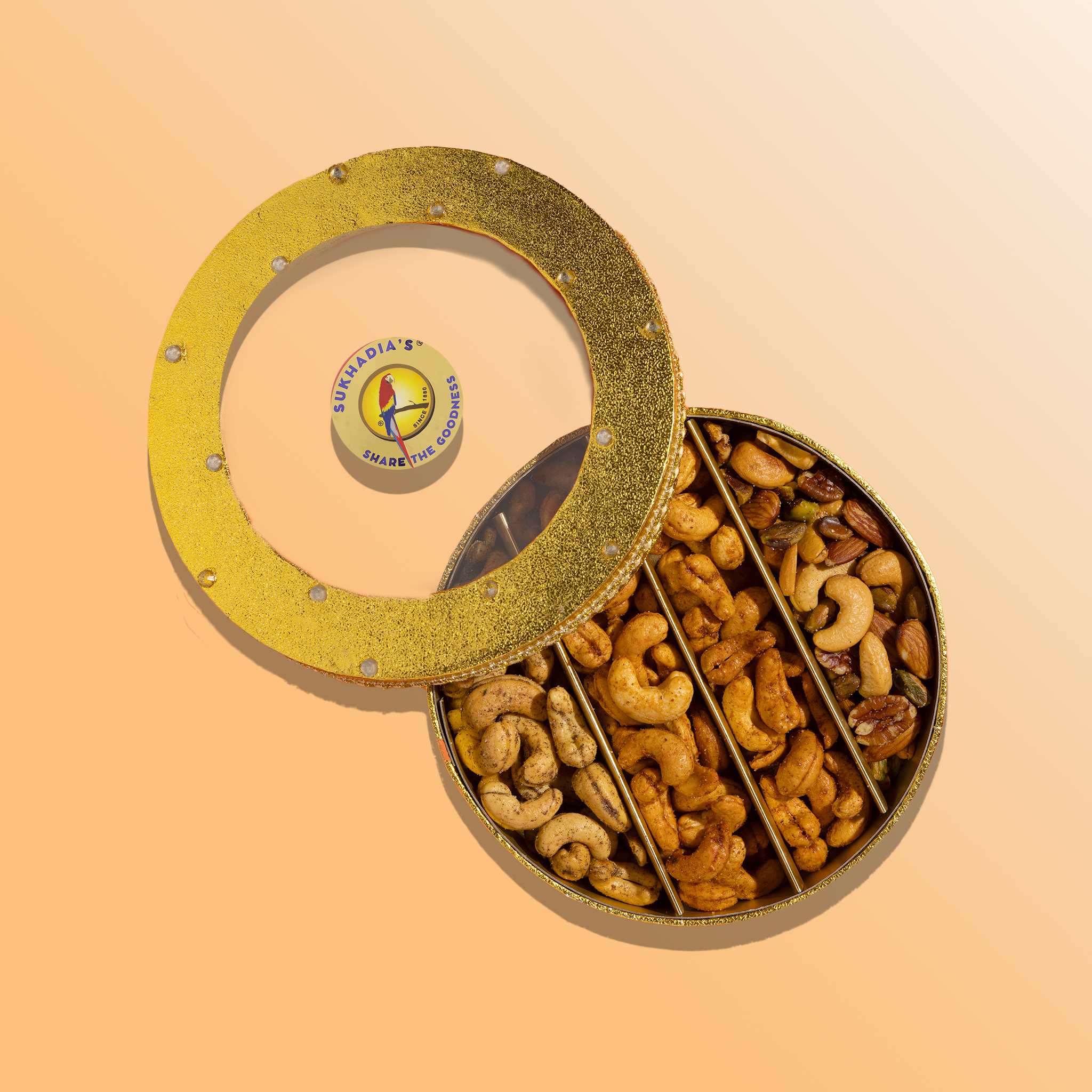 Gold Kundan Round Nuts