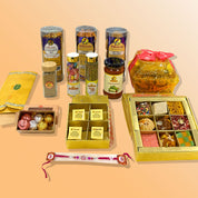 Golden Ties Rakhi Hamper (with Rakhi)
