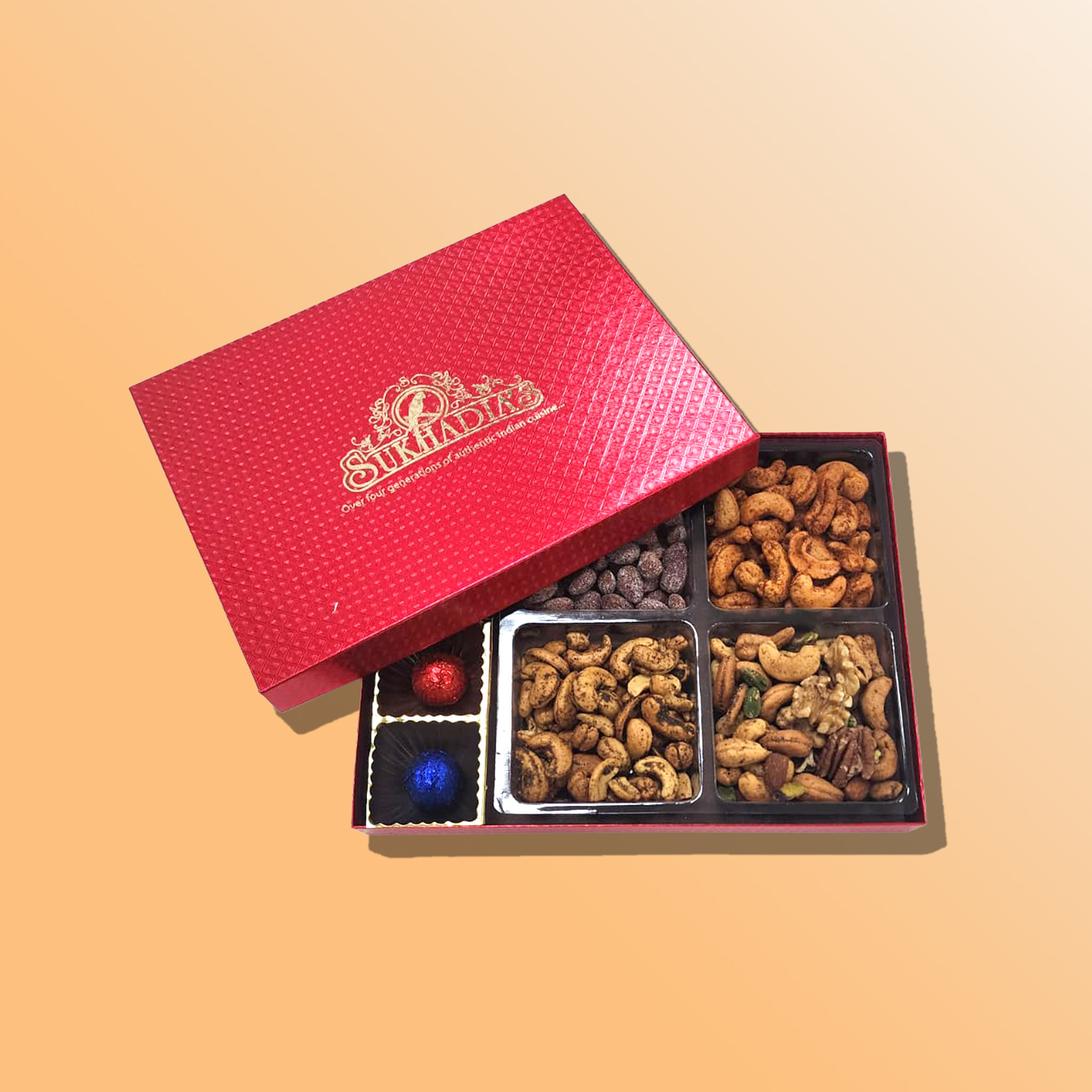 Holiday Red Nuts and Chocolates