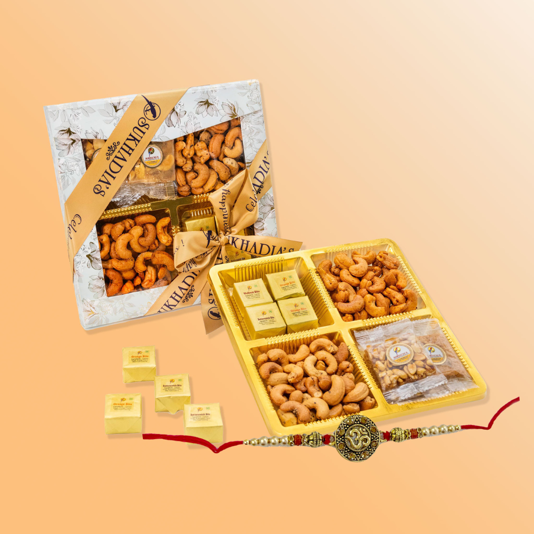 Marble Lotus Combo with Rakhi