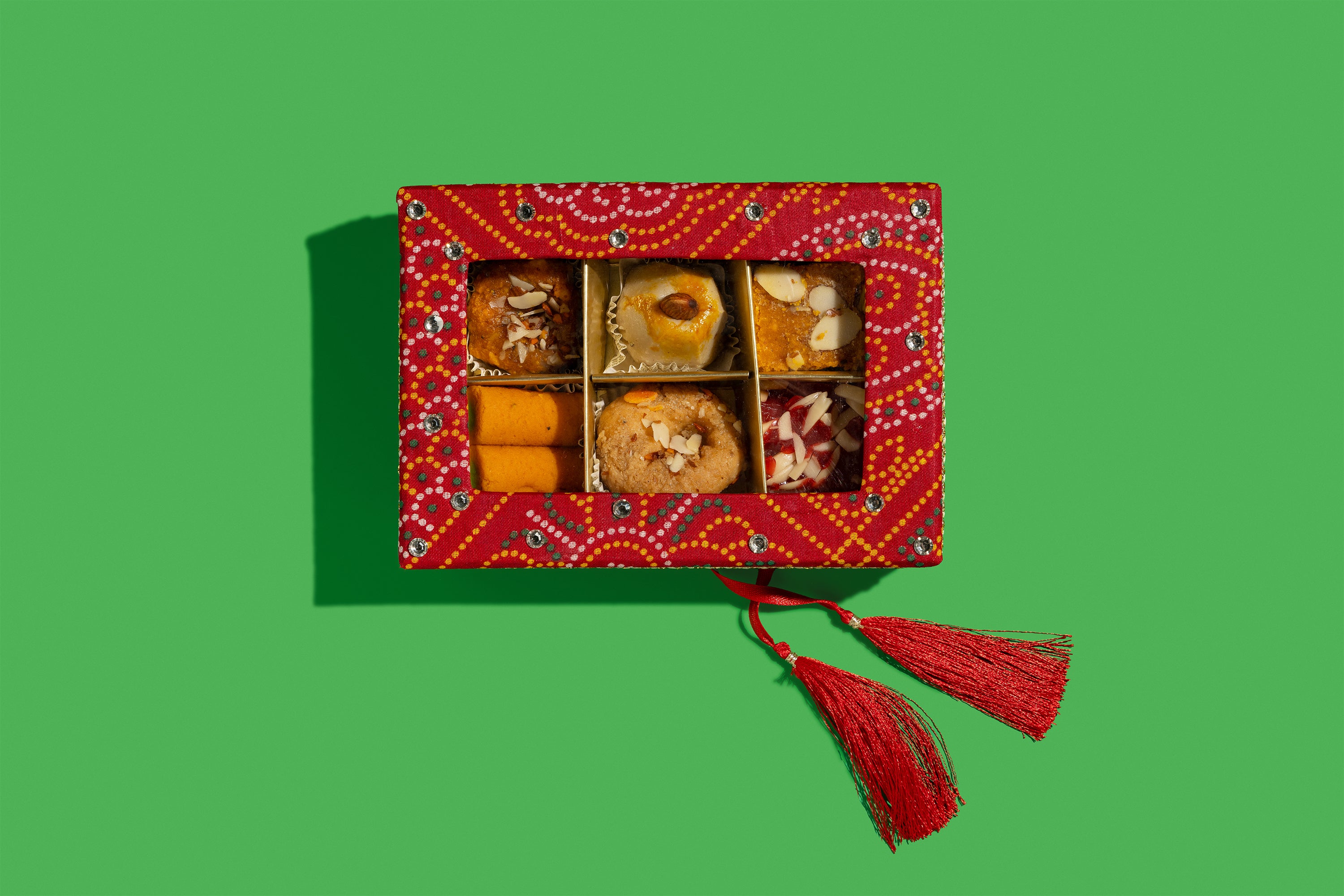 Red Bandhani 6pc