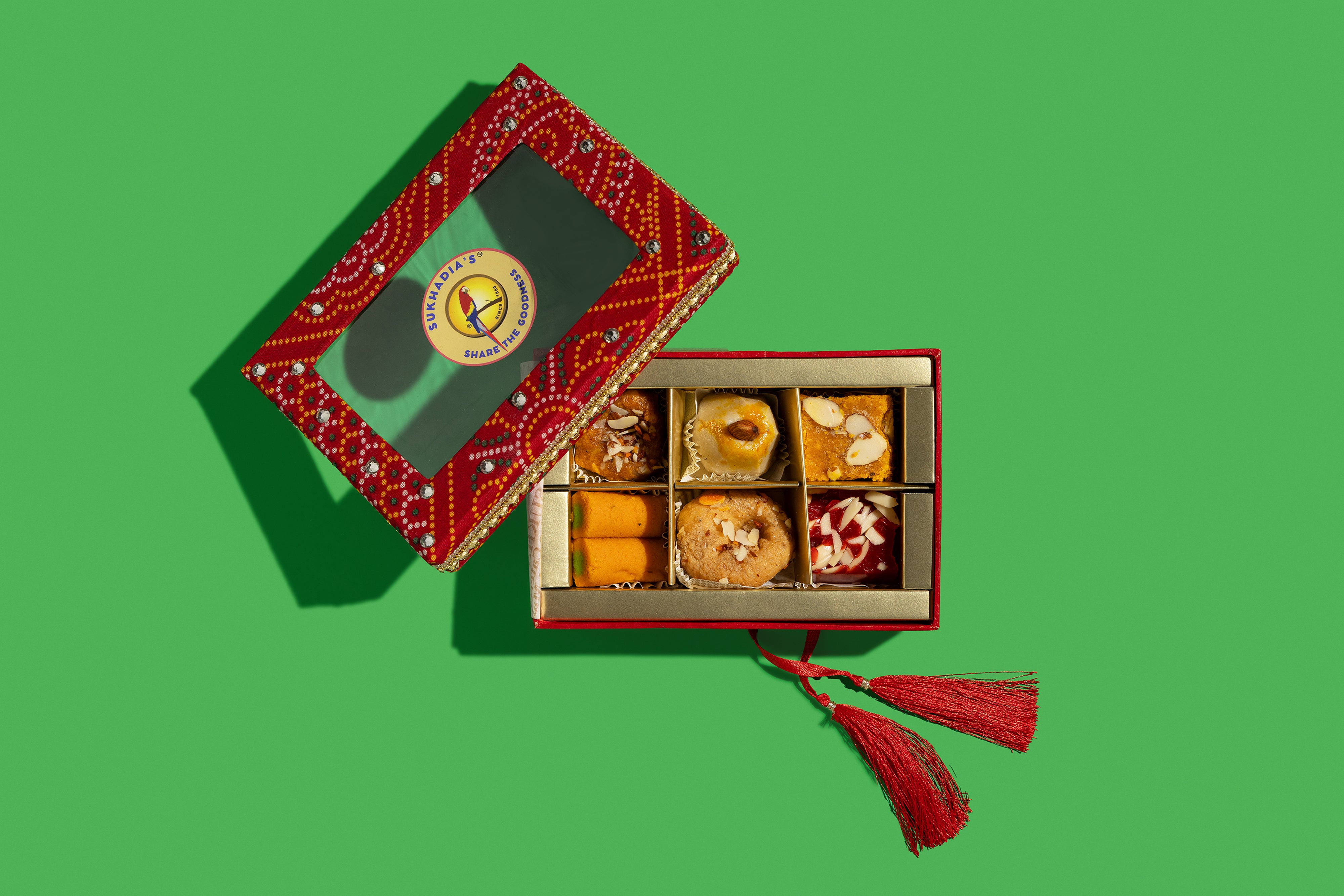 Red Bandhani 6pc