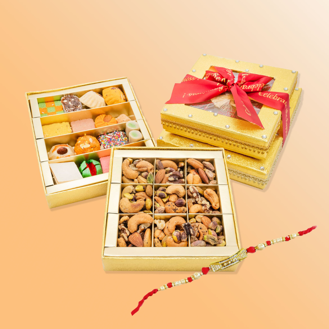 Gold Kundan Duo with Rakhi
